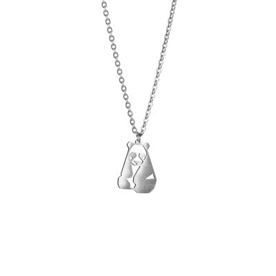 Panda Silver Origami Necklace