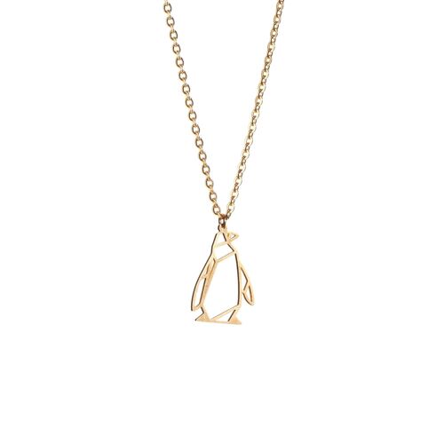 Penguin Gold Origami Necklace