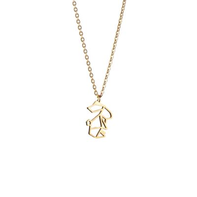 Rabbit Gold Origami Necklace