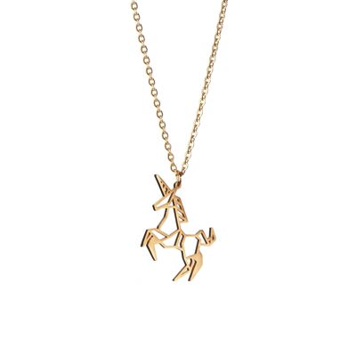 Unicorn Gold Origami Necklace
