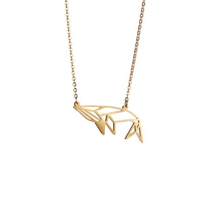 Collier Origami Baleine Or