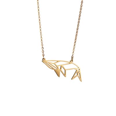 Whale Gold Origami Necklace