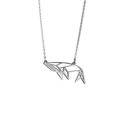 Whale Silver Origami Necklace