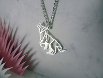 Collier Origami Argent Loup 2