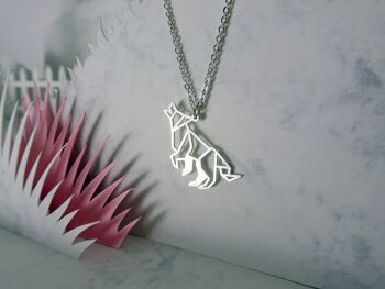 Collier Origami Argent Loup 3