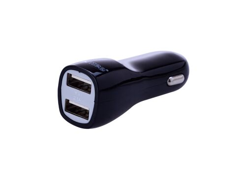 Chargeur 2 ports USB 2A pour Prise Allume Cigare Noir