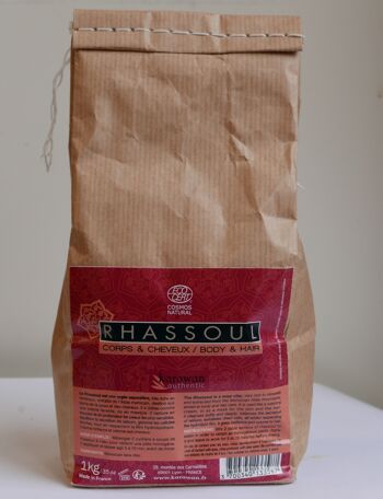 Rhassoul certifié COSMOS NATURAL, format vrac 1 kg 1