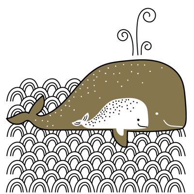 Illustration - Der Wal und ihr Kalb