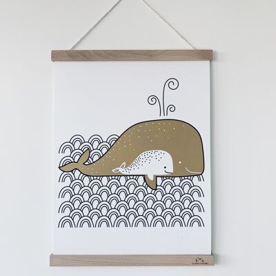 Ilustración - La ballena y su cría