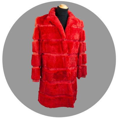 "Oversize" Mantel Kaninchen Feuer-Rot M-XL