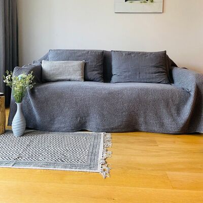 Funda de sofá de lino y algodón (gofre)