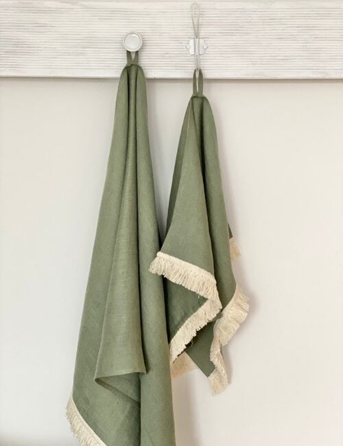 Linen Bath - Beach - Sauna Towels with Tassel Fringe