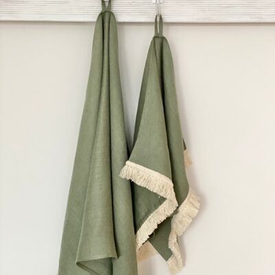 Linen Bath - Beach - Sauna Towels with Tassel Fringe