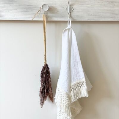 Toalla de Baño de Lino - Playa - Sauna con Macrame