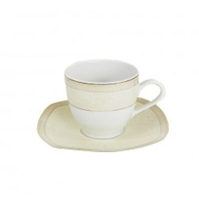 ELEGANCE Tasse 200 ml avec soucoupe en porcelaine