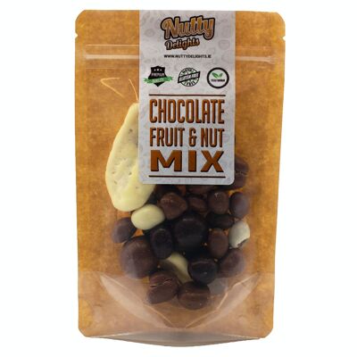 Mélange de fruits et de noix au chocolat au lait