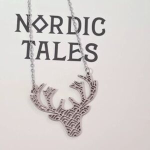 Collier Cerf Nordique - Acier Inoxydable