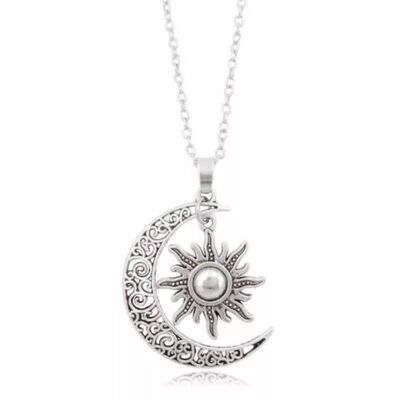 Keltische Sonne und Mond Halskette - Silber