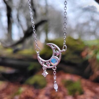 Collana a mezzaluna di pietra di luna | Argento 925