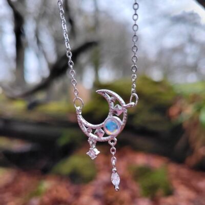 Moonstone Crescent Necklace | 925 Silver