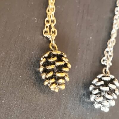 Tannenzapfen-Halskette - Gold