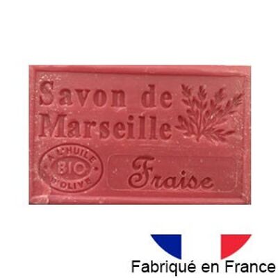 Marseille soap with organic olive oil strawberry scent