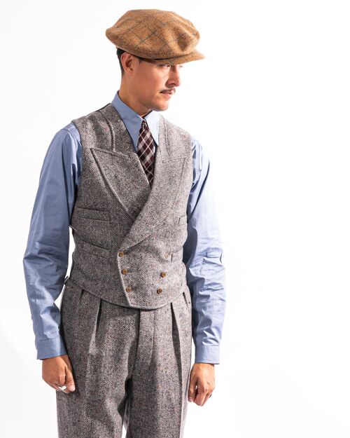 Grey Donegal Double Breasted Waistcoat