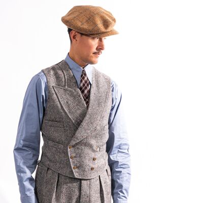 Grey Donegal Double Breasted Waistcoat