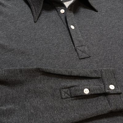Charcoal Long Sleeve Polo Shirt