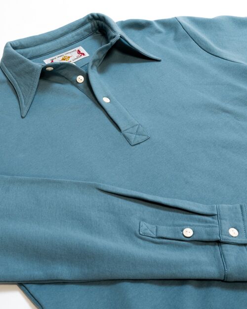 Sky Blue Long Sleeve Polo Shirt