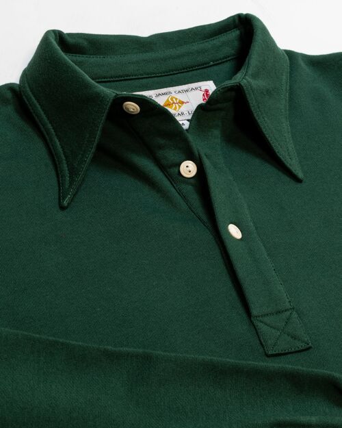 Bottle Green Long Sleeve Polo Shirt