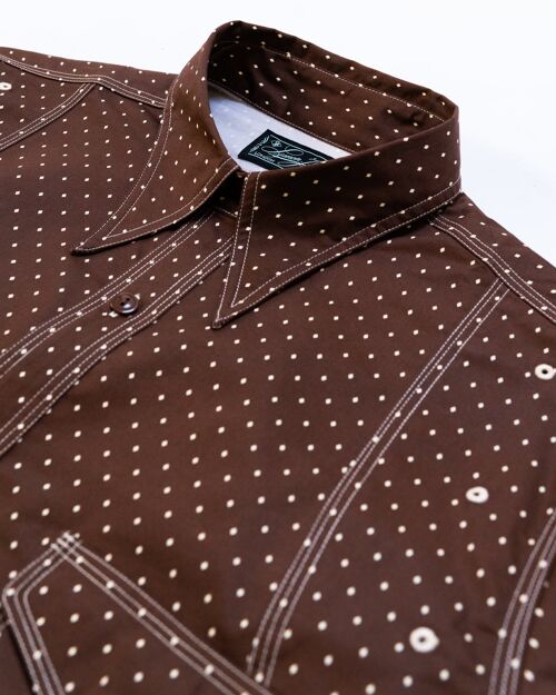 Brown Diamond Dot Sateen Shirt