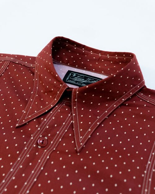 Burgundy Diamond Dot Sateen Shirt