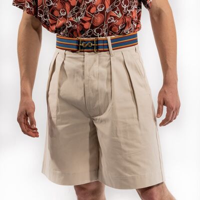 Cremefarbene Bermuda-Shorts