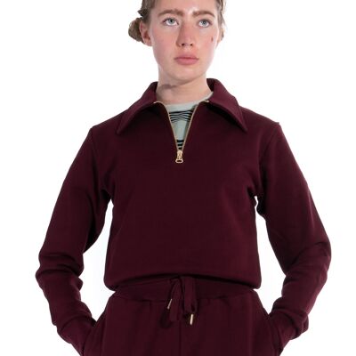 Burgundy Warm-Up Top