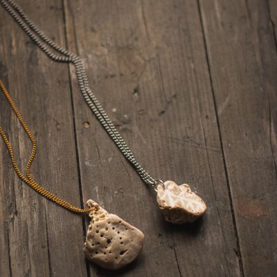 @EARTHWINDESIRE original stone-brass/inox necklace