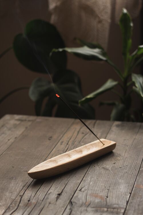 @EARTHWINDESIRE upcycled wood handmade incense stick holder_SMALL