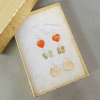 Citrine and Carnelian Silver Earrings 4