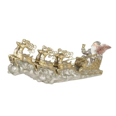 Decoratie kerstman in slee 36x6x15 cm 1