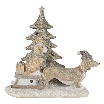 Decoratie honden bij kerstboom LED 16x8x15 cm 1