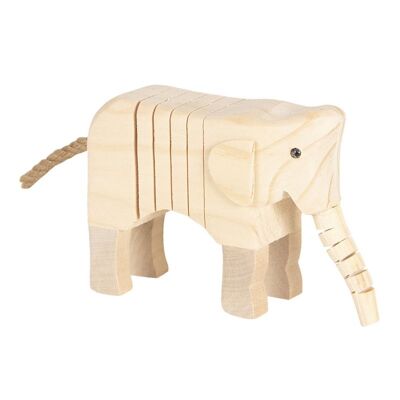 Decoratie houten olifant 4x9x11 cm 1