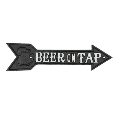 Tekstbord pijl Beer on tap 32x1x8 cm 1