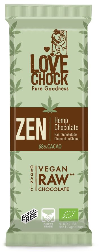 Chocolat Noir Bio et Cru ZEN AU CHANVRE 68% - 35 g 2