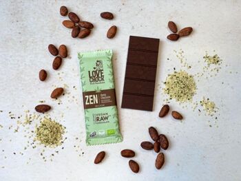 Chocolat Noir Bio et Cru ZEN AU CHANVRE 68% - 35 g 1