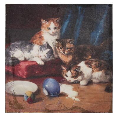 Schilderij met katten 60x3x60 cm 1