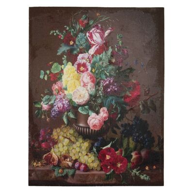 Schilderij met bloemen en fruit 60x3x80 cm 2