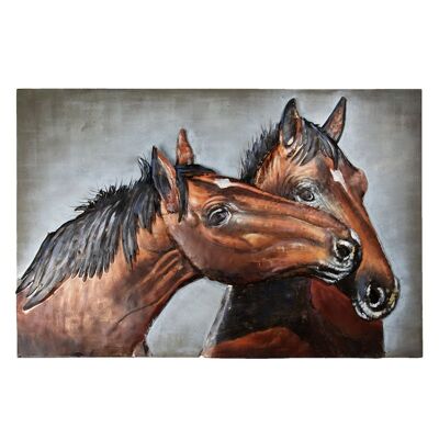 Wanddecoratie paarden 120x6x80 cm 1