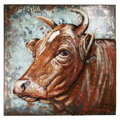 Wanddecoratie stier 80x6x80 cm 1