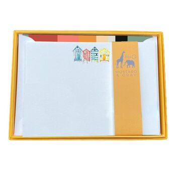 Ensemble de cartes de notes Beach Hut avec enveloppes doublées