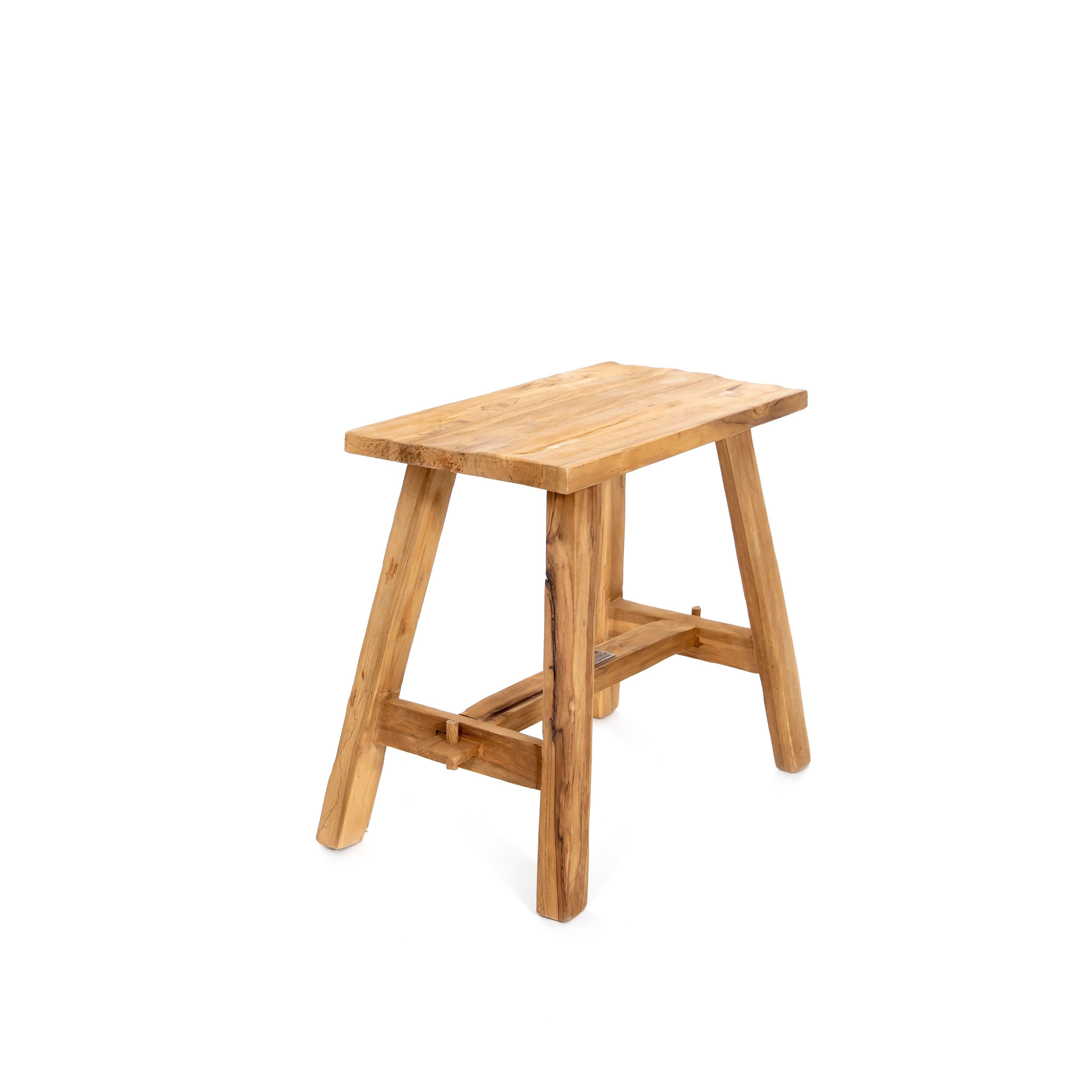Small stool made from recycled teakwood 37 x 20 x H 30 cm